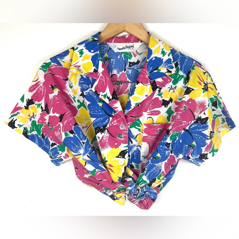Vintage 80’s 90’s Diane Von Furstenberg Tropical Floral Top